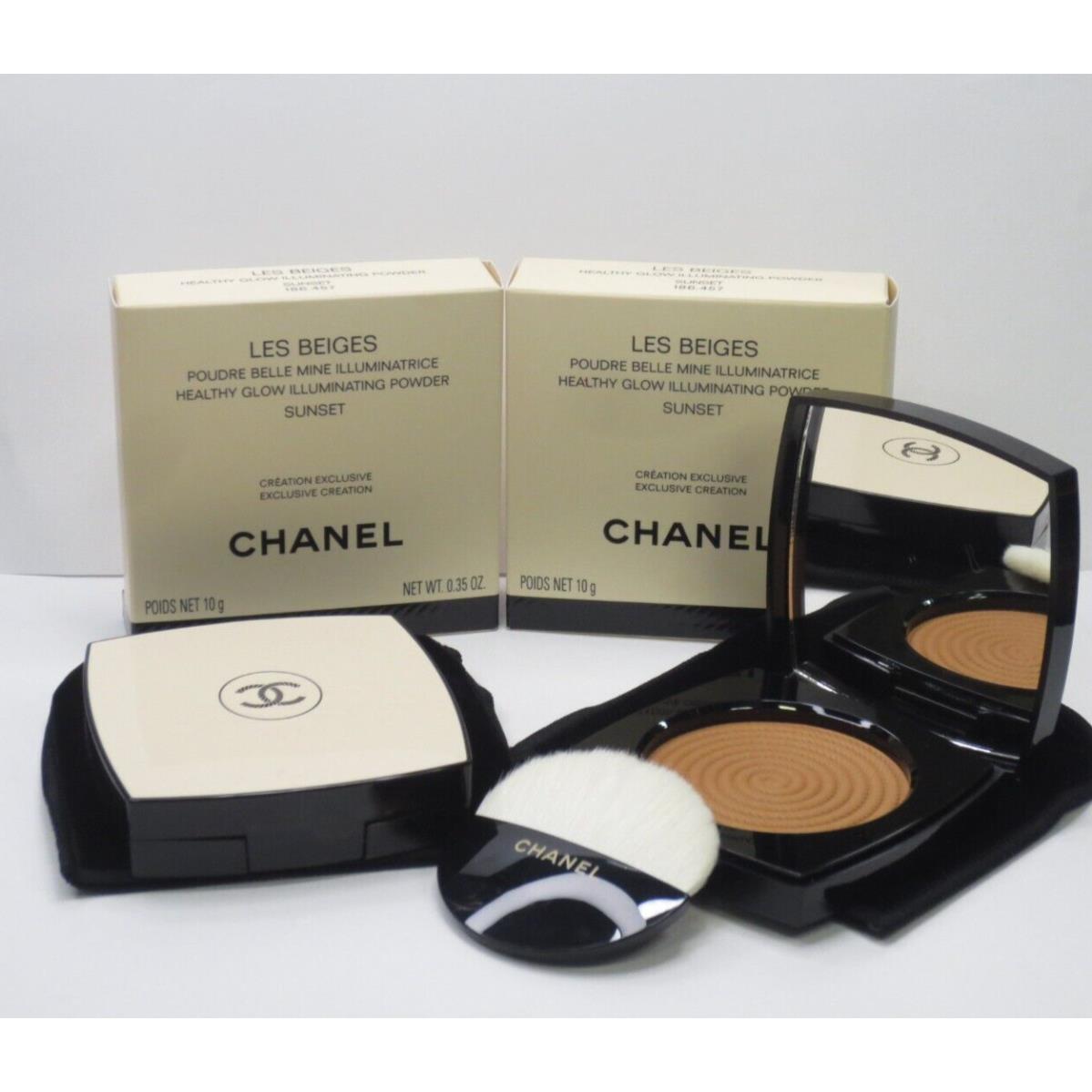 Chanel Les Beiges Healthy Glow Illuminating Powder Sunset 0.35 OZ Boxed Lot 2