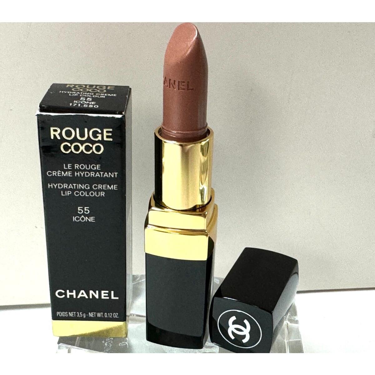 1 x Icone 55 Rouge Coco By Chanel Creme Hydratant Lip Colour