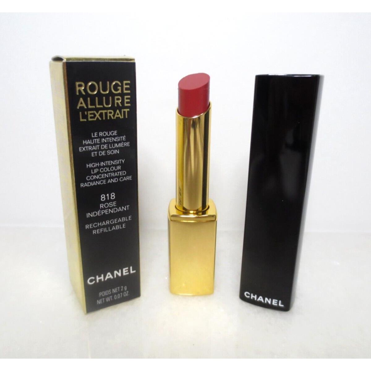 Chanel Rouge Allure L Extrait Lip Colour 818 Rose Independant Refillable 0.07OZ