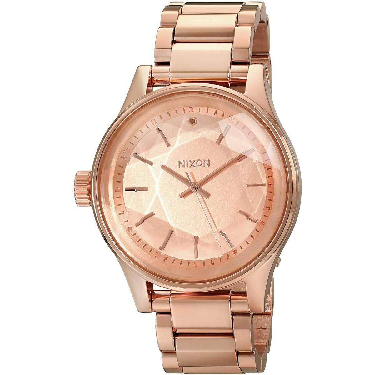 BX 091 Nixon Facet 42mm Stainless Steel Rose Gold Case and Strap Unisex Watch