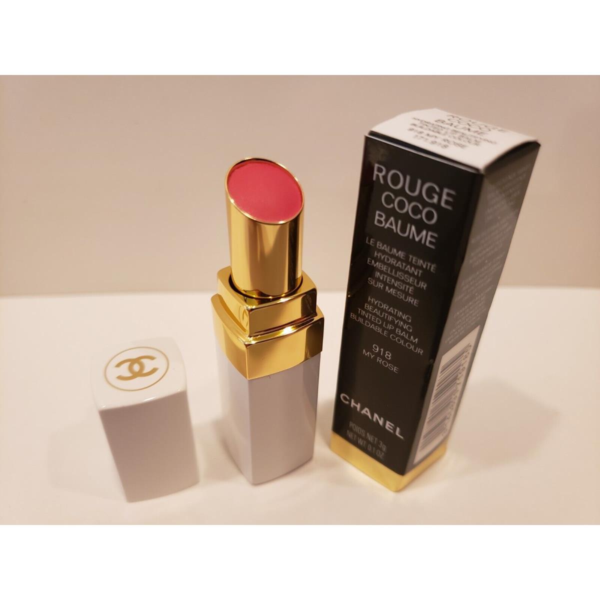 Chanel Rouge Coco Baume Hydrating Beautifying Tinted Lip Balm 918 My Rose