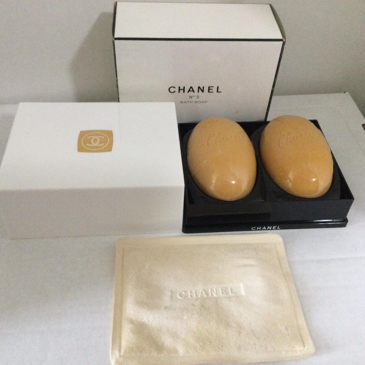 Chanel No 5 Scented 2 Bar Bath Soap Xlarge 7 oz Plastic Case Orig Box