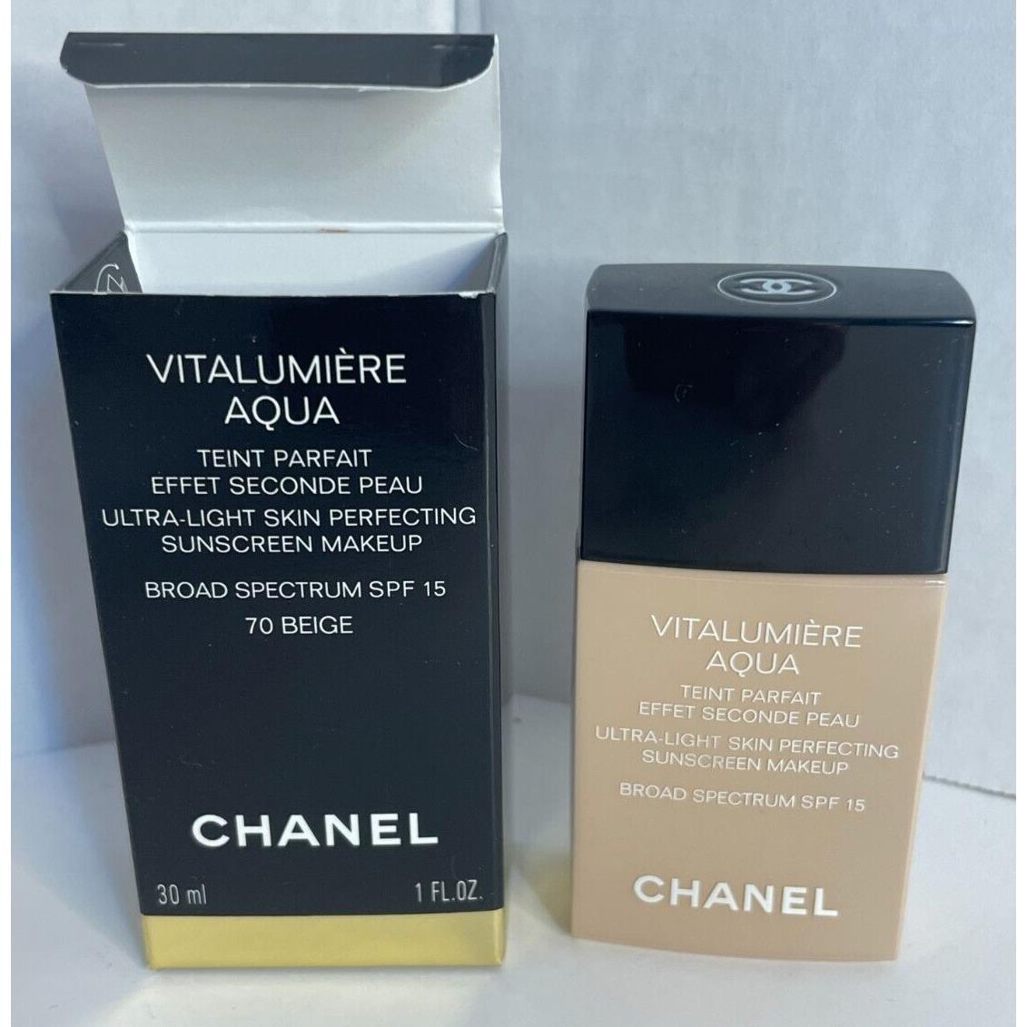 Chanel Vitalumiere Aqua Ultra Light Skin Perfecting Sunscreen Makeup 70 Beig