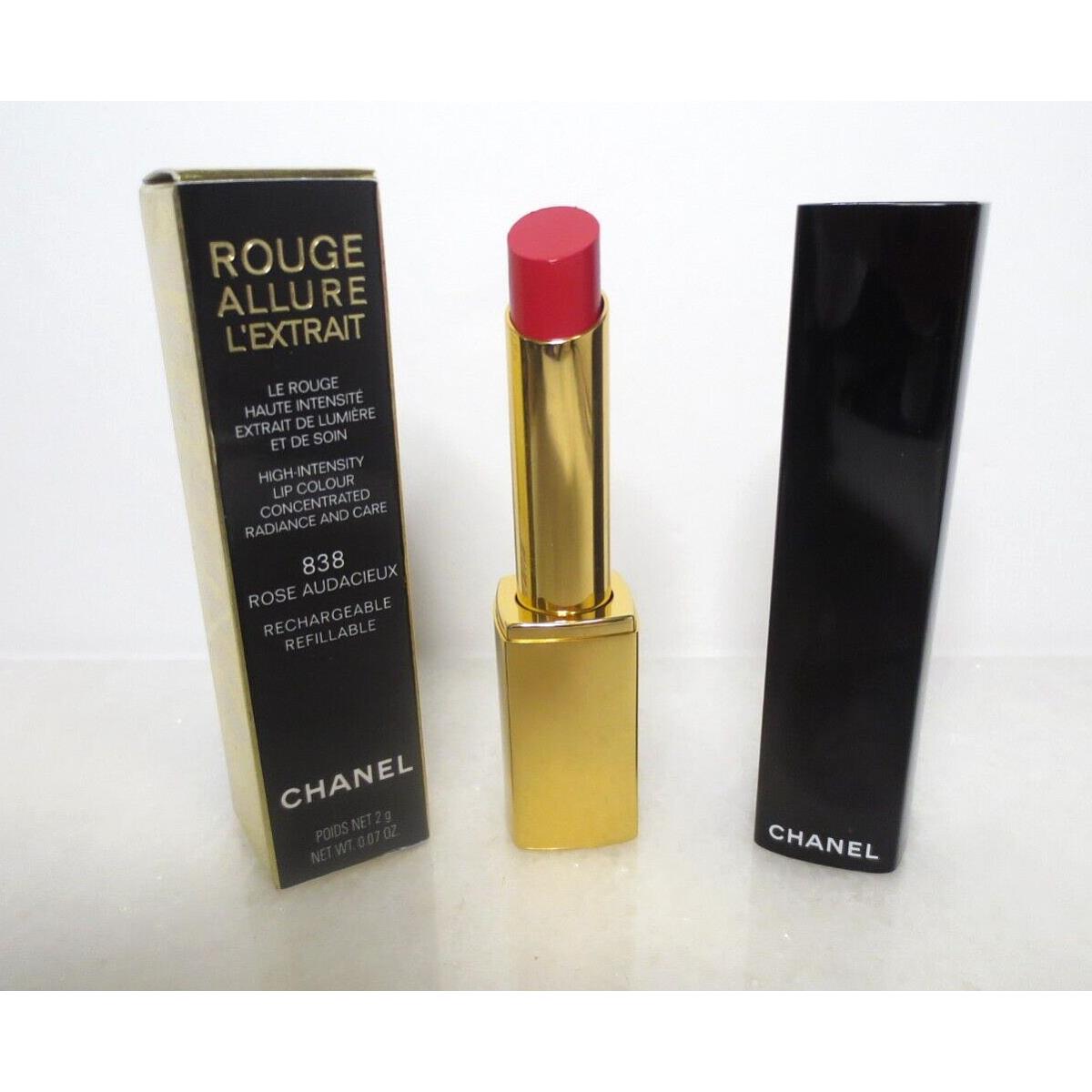 Chanel Rouge Allure L Extrait Lip Colour 838 Rose Audacieux Refillable 0.07OZ