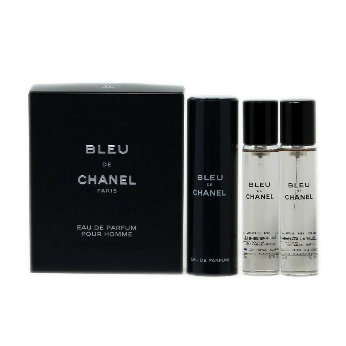 Chanel Bleu De Chanel Eau De Toilette Travel Spray and Two Refills 3X20ml/0.7Oz