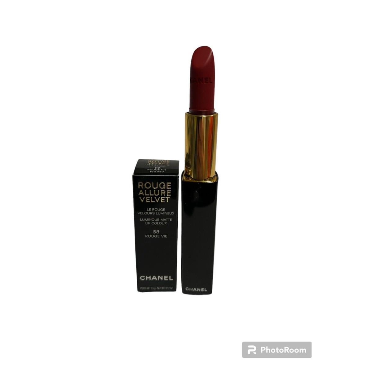 Chanel Rouge Allure Velvet Matte Lip Colour 58 Rouge Vie 0.12 OZ