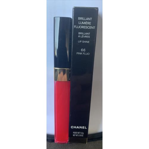 Chanel Levres Scintillantes Glossimer 66 Pink Fluo Full Size Lip Gloss