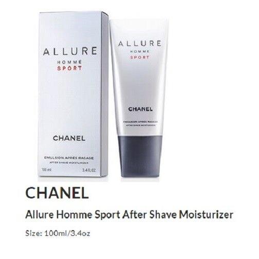 Chanel Allure Homme Sport Aftershave Moisturizer 3.4 oz Full Size