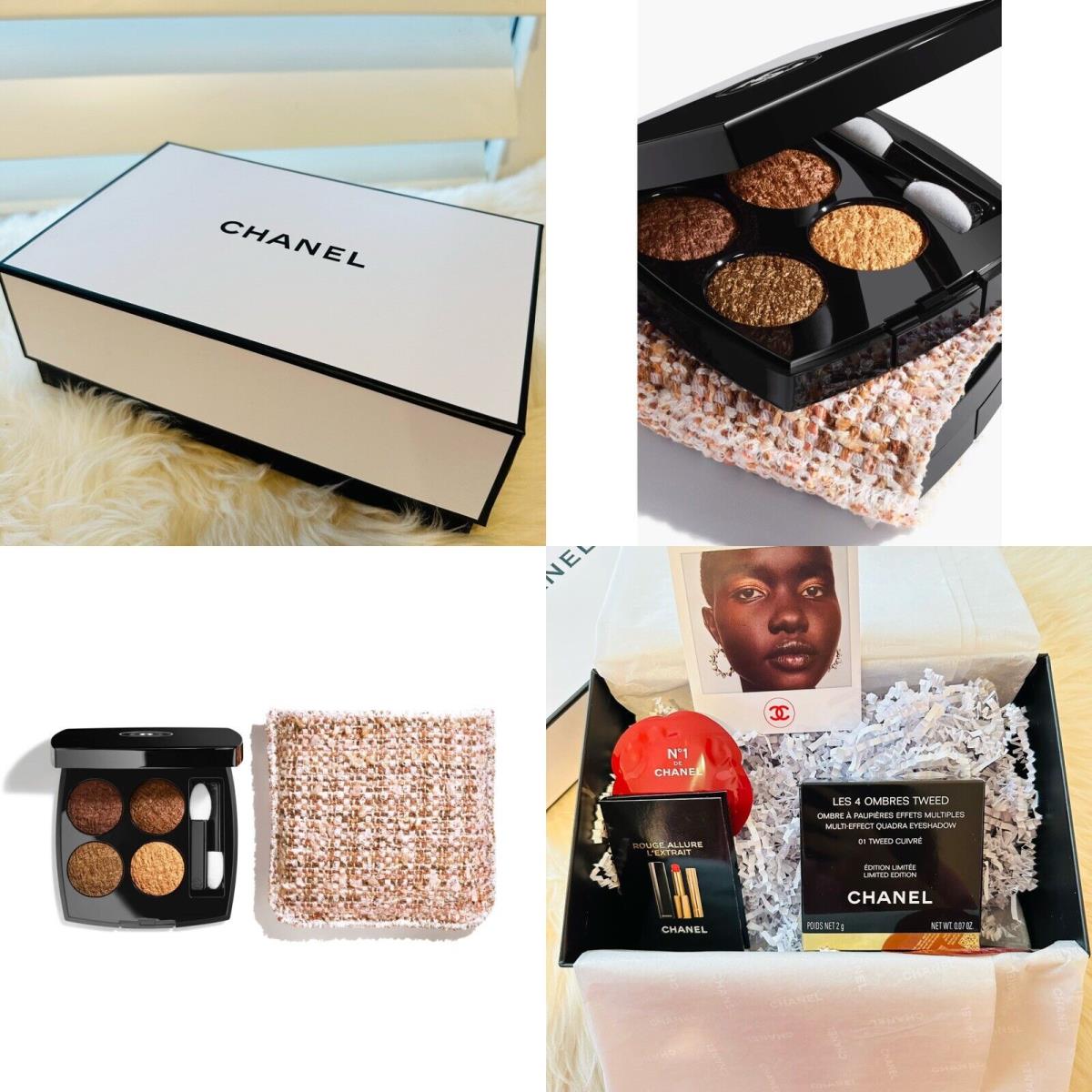 Chanel Les 4 Ombres Tweed 01 Tweed Cuivre Come with A Real Chanel Gift Box