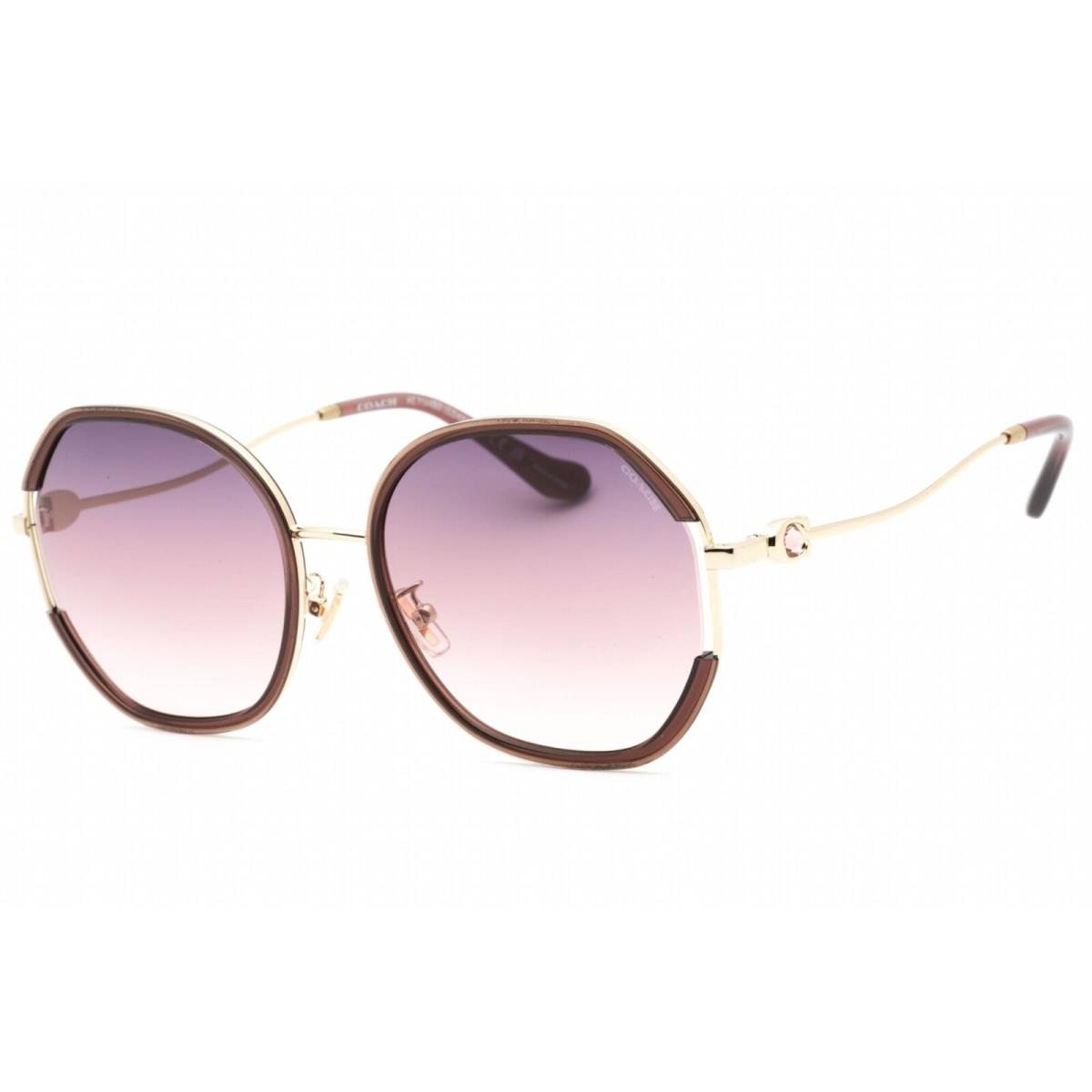 Coach Women`s Sunglasses Light Gold/pink Metal Geometric Frame 0HC7144BD 9413U6