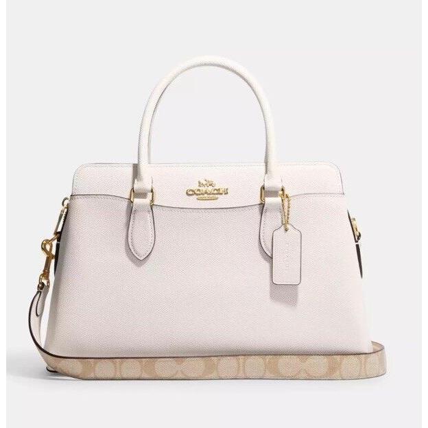 Coach Large Darcie Carryall Bag with Signature Canvas Detail CH290 in Chalk