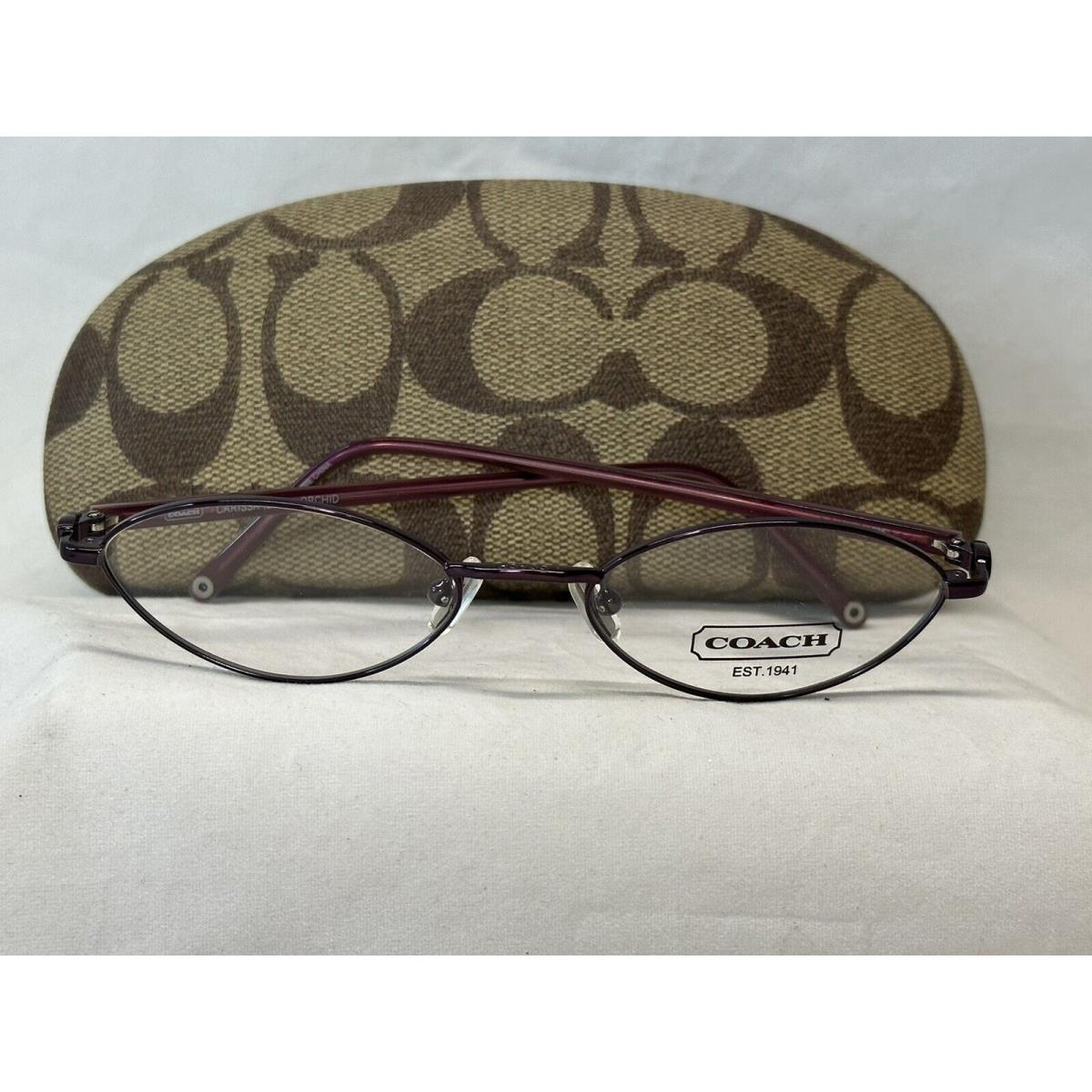 Coach Carissa Orchid 201 Purple Oval Eyeglasses Frame 50-17 135 with Case