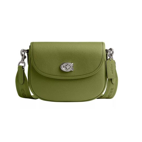 Coach Willow Saddle Bag with Interchangeable Leather and Web Strap W Lh/dark LI - Exterior: LH/DARK LI