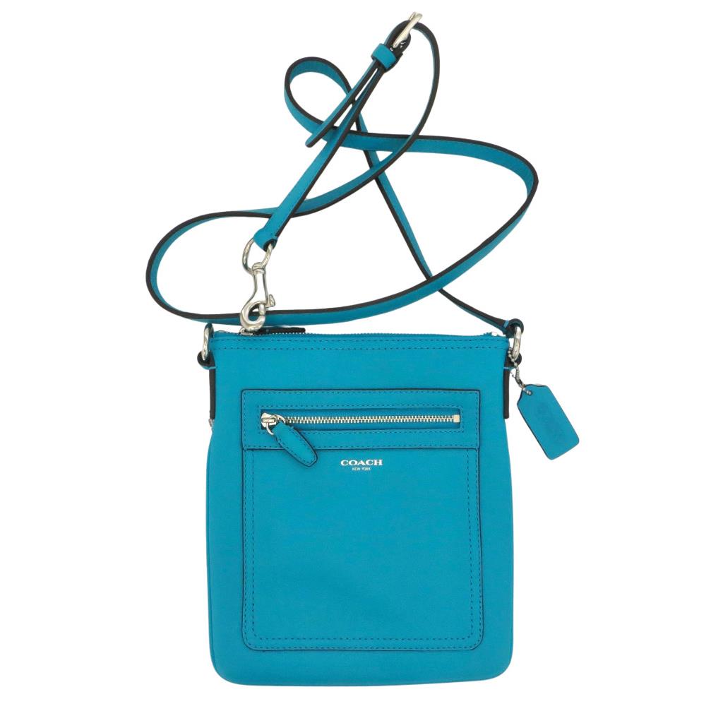 Coach Legacy Leather Turquoise Teal Crossbody Swingpack Purse 47989 Rare