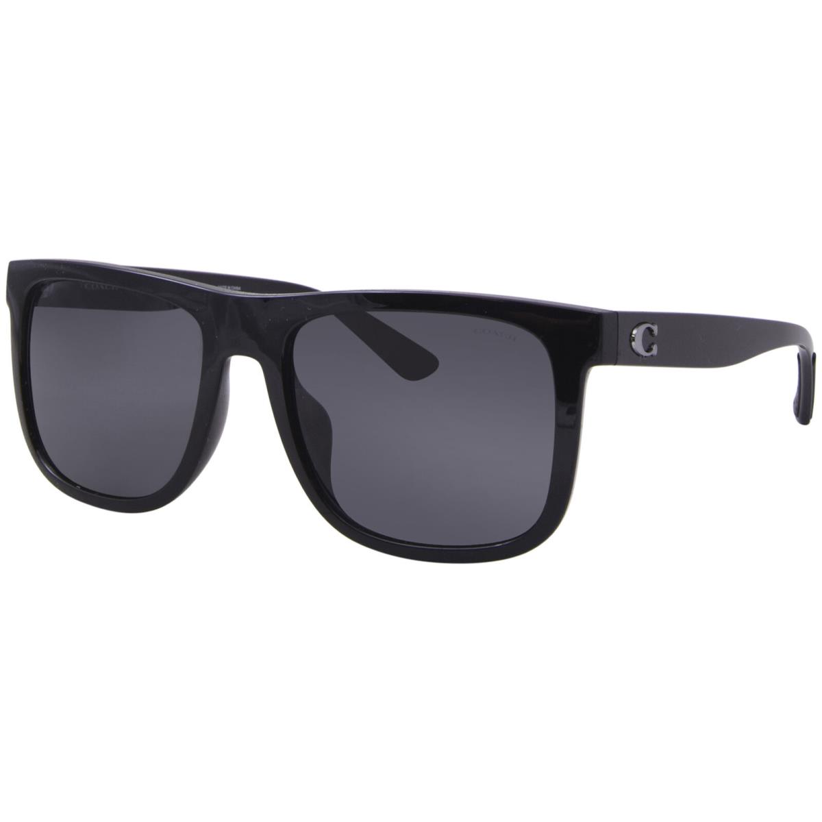 Coach CH581 HC8367U 500287 Sunglasses Men`s Black/grey Solid Lenses 57mm