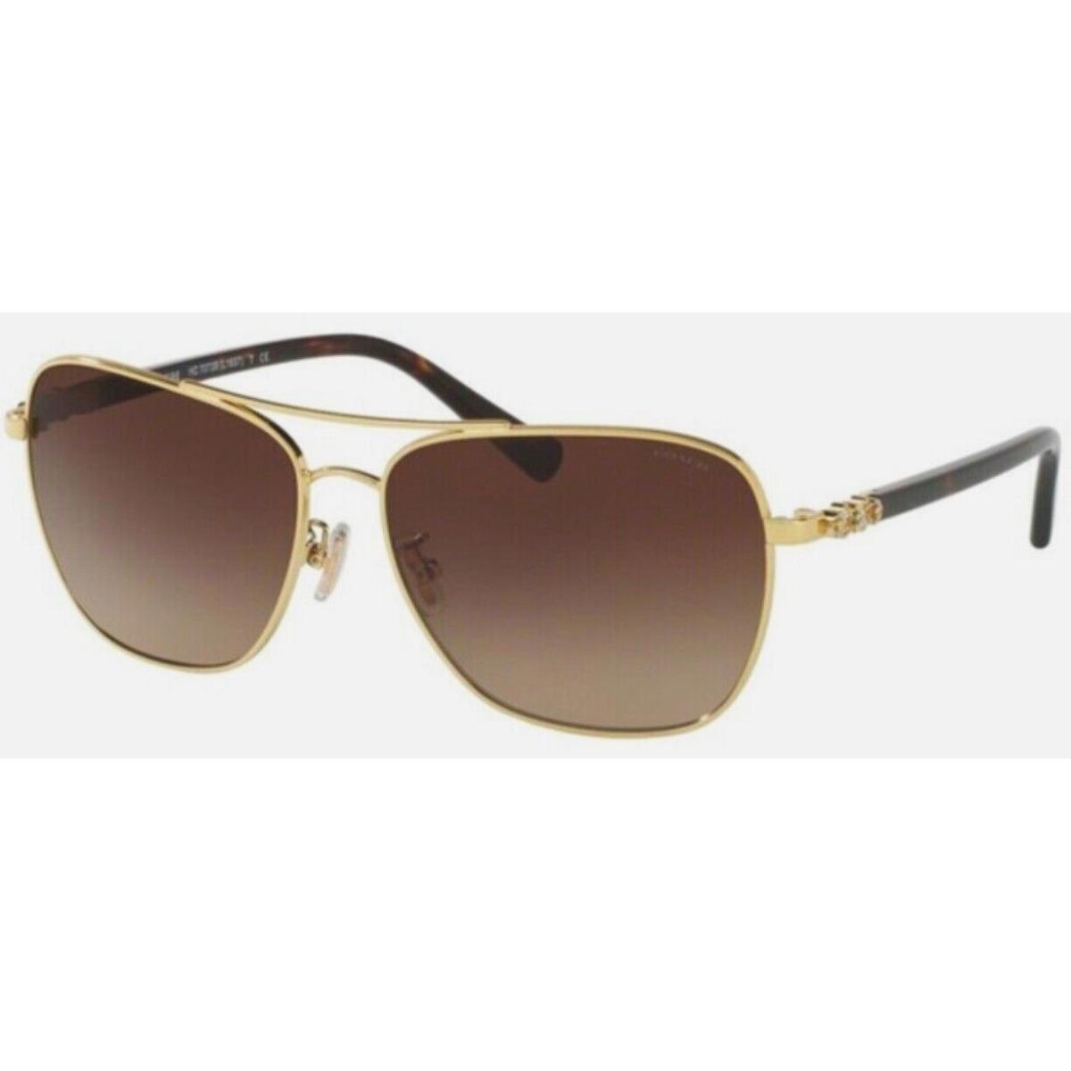 Coach Gold and Havana Sunglasses with Brown Gradient Lenses HC7073B 930313