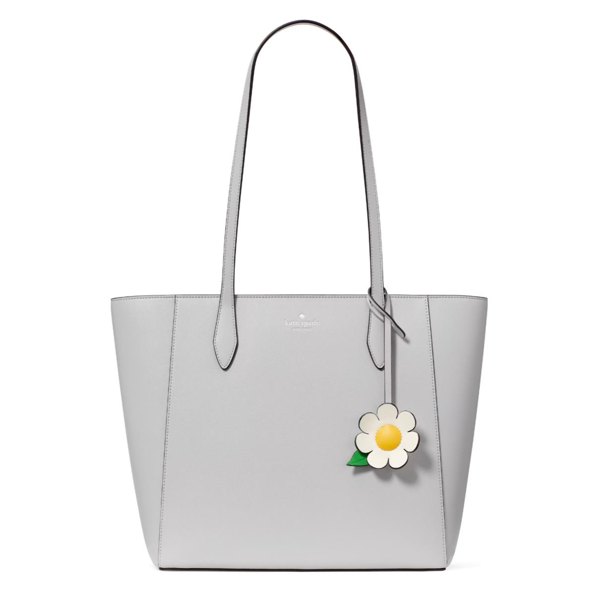 New Kate Dana Saffiano Tote Platinum Grey