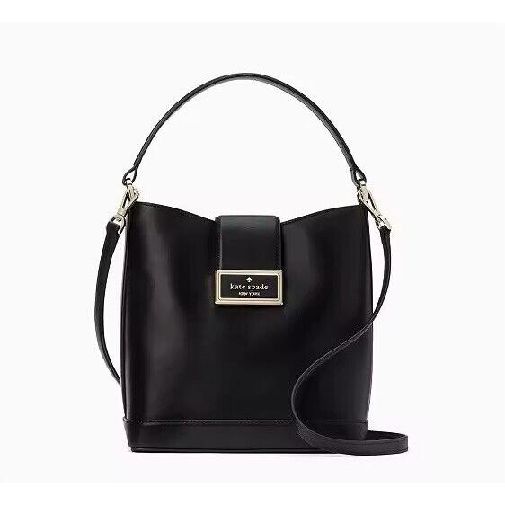 Kate Spade Reegan Bucket Bag Smooth Leather In Black