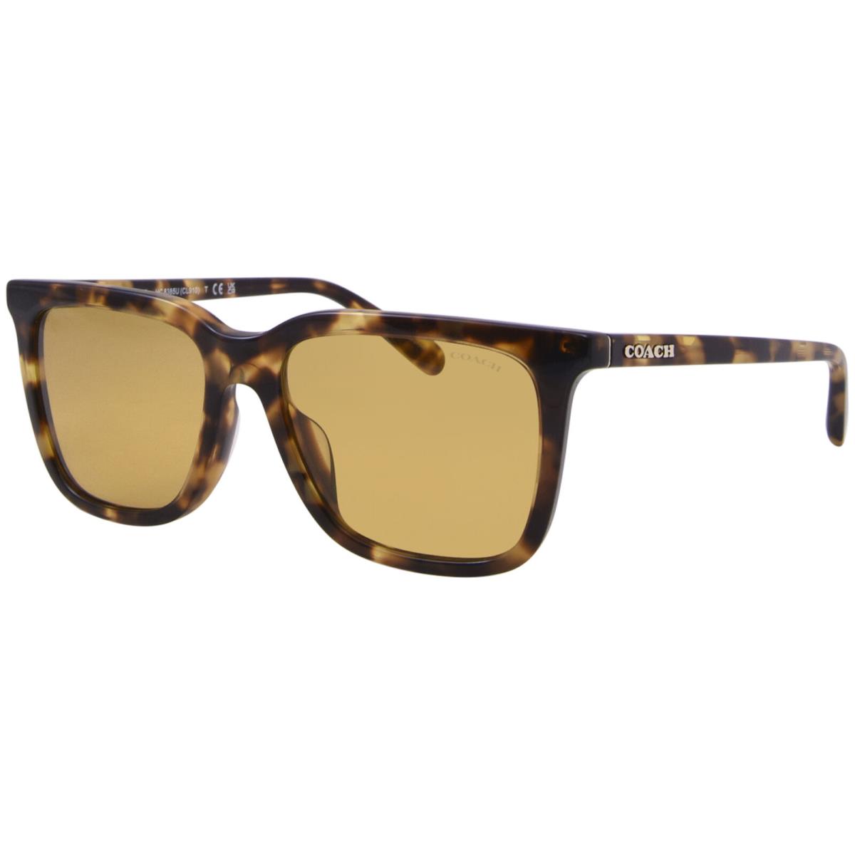 Coach CL910 HC8385U 504585 Sunglasses Men`s Honey Tortoise/amber Solid 54mm