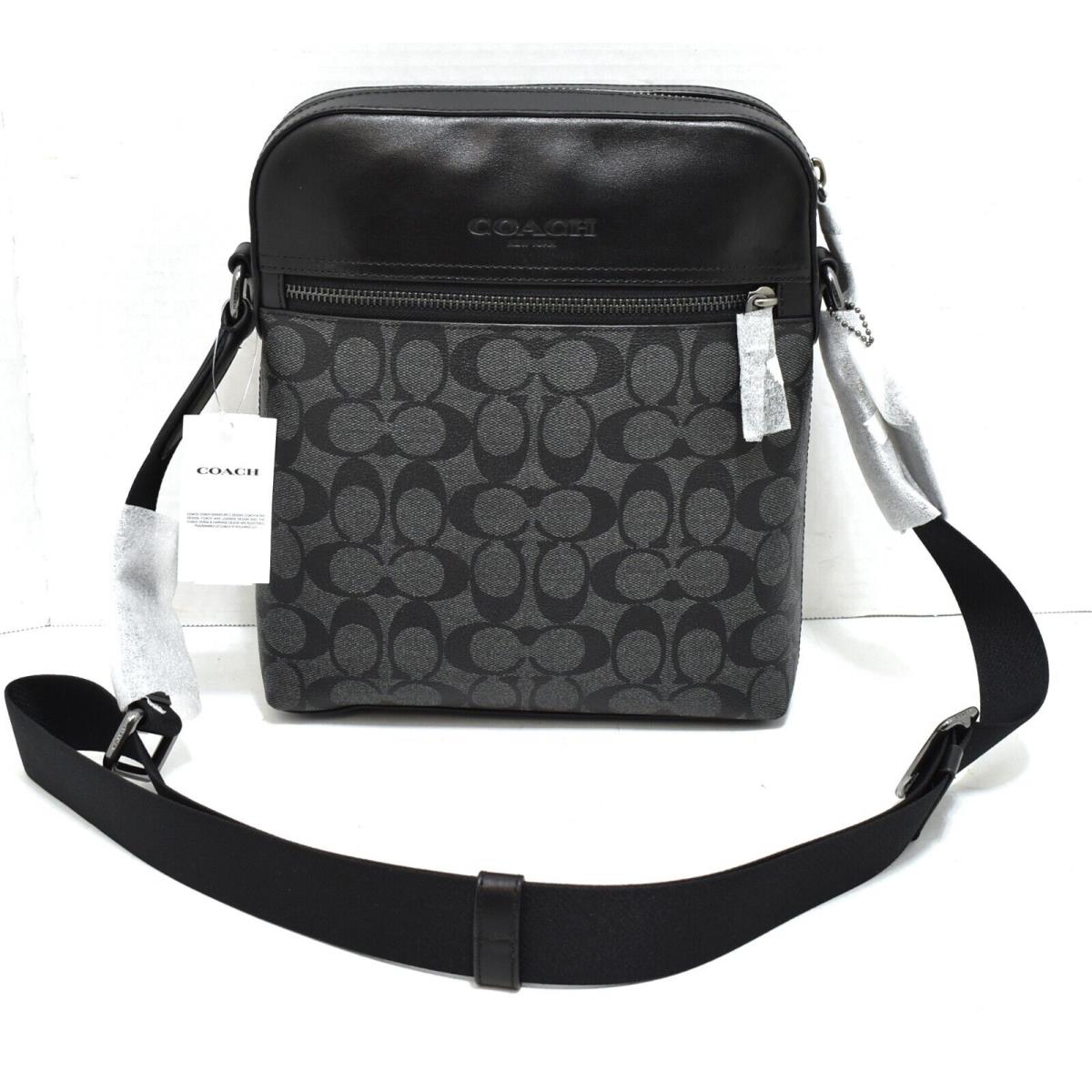 Coach 4010 Houston Flight Bag In Signature Canvas Gunmetal/charcoal/black