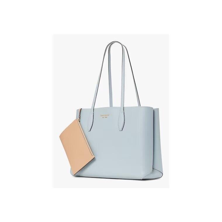 Kate Spade Leather All Day Large Tote/shopper/shoulder Bag W/wristlet Light Blue