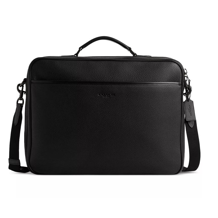 Coach Men`s Gotham Pebble Leather Convertible Briefcase Black