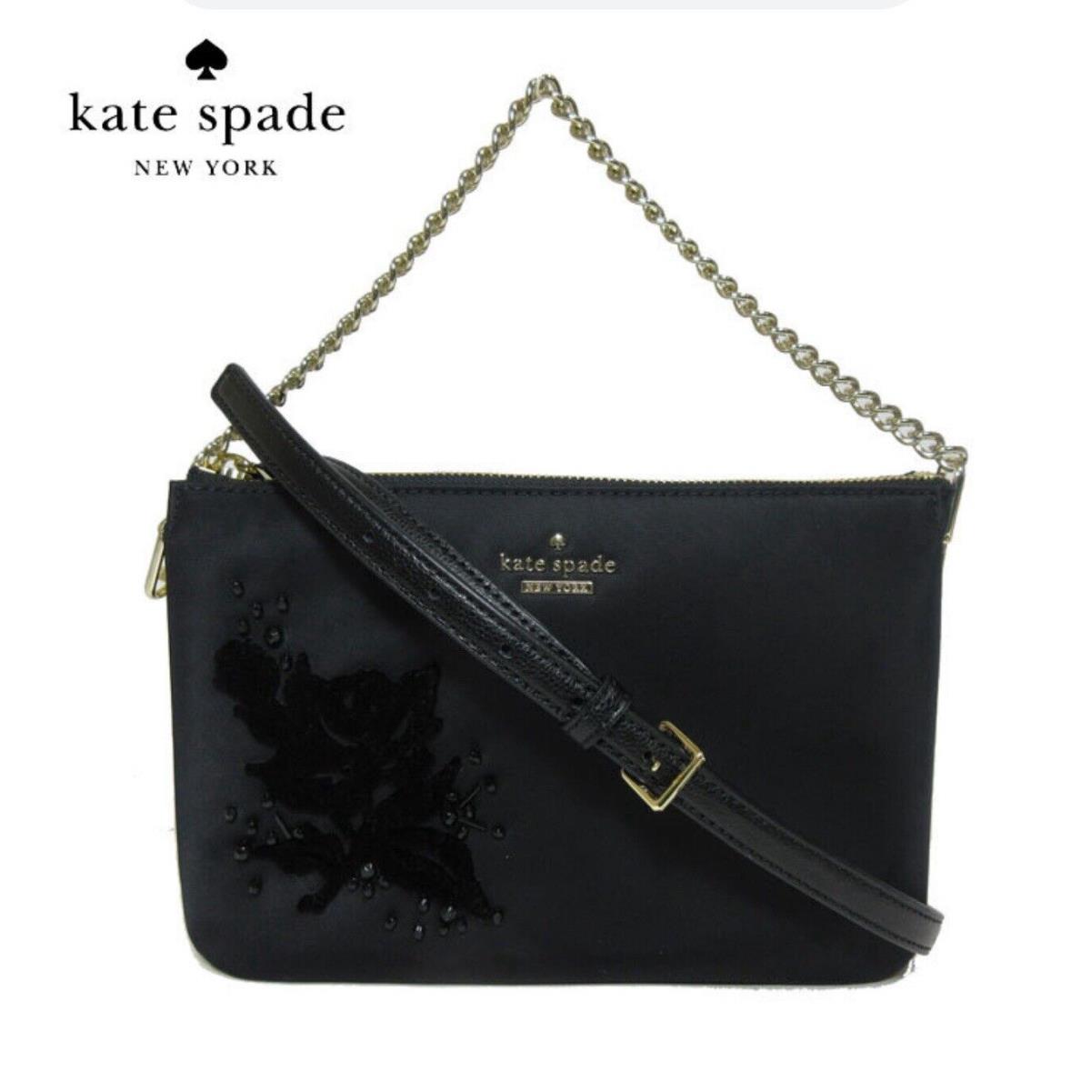 Kate Spade Madelyne Down Place Embellished Crossbody Bag wkru5577 in Black