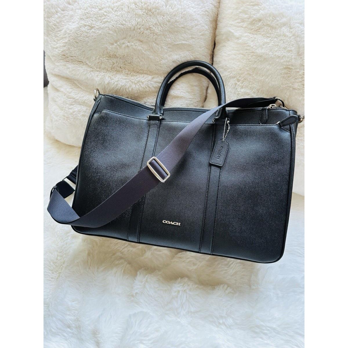 Coach Men s Black Leather Briefcase Laptop Handbag F59141 Metropolitan