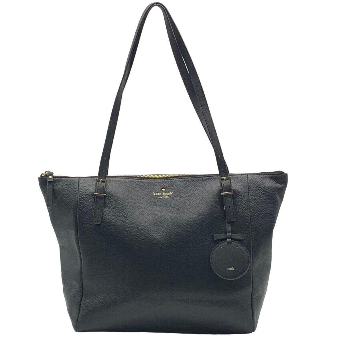 Kate Spade Emma Lane Maya Black Leather Tote Bag