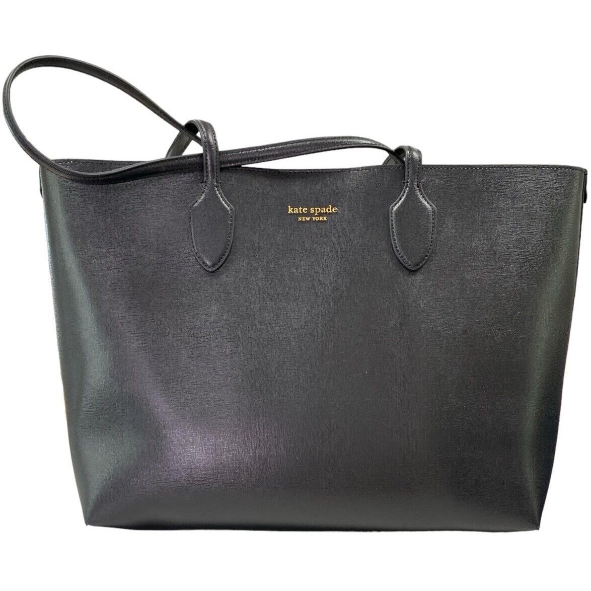 Kate Spade All Day Large Tote Black Leather Pouch New Retail