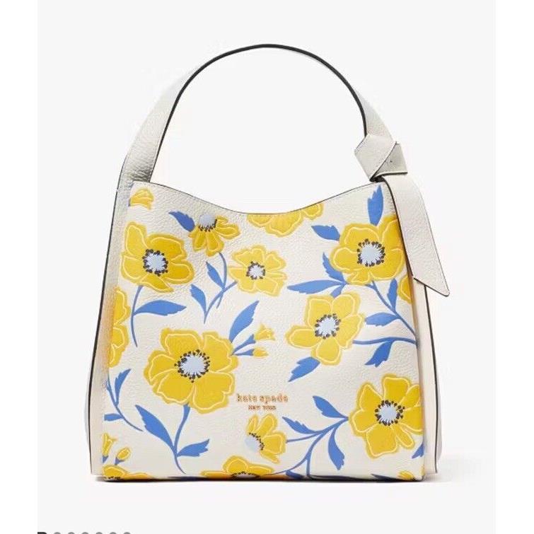 Kate Spade Knott Sunshine Floral Pebbled Leather Crossbody Tote