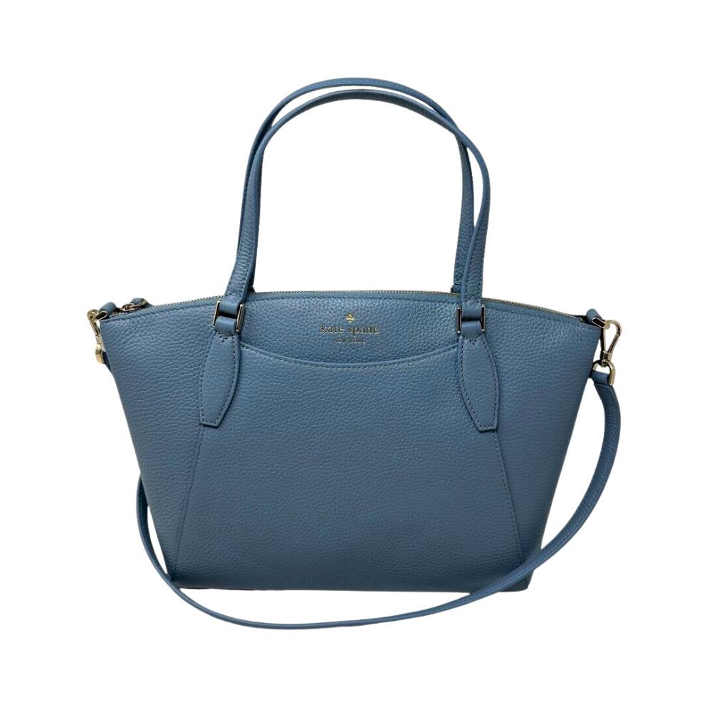 Kate Spade New York Monica Medium Leather Satchel Polished Blue New