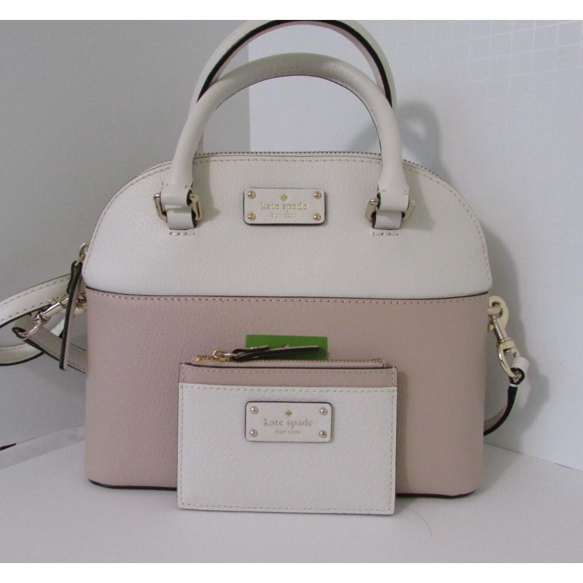 Kate Spade Mini Carli Grove Street Satchel Rose Cloud Cement Card Holder