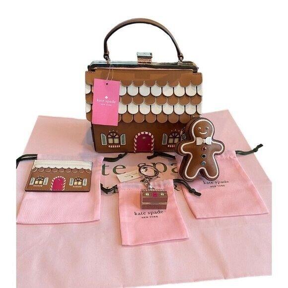 Kate Spade Gingerbread House Collection Crossbody Cardholder Key