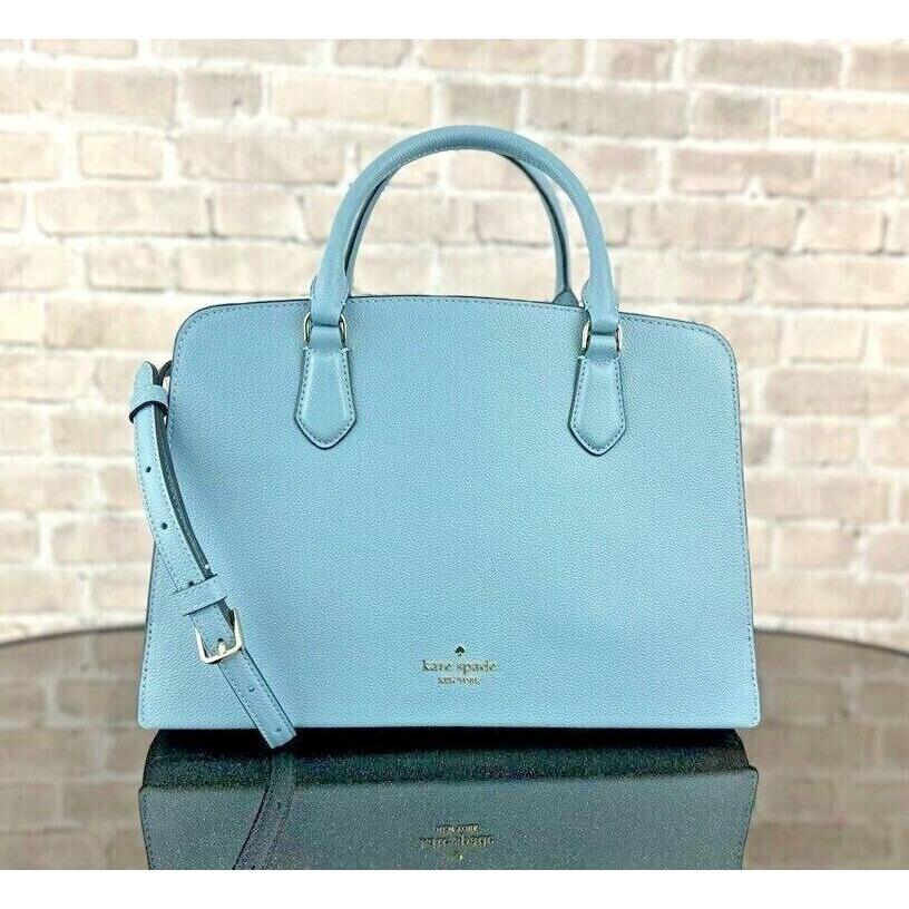 Kate Spade Addie Leather Medium Satchel Crossbody Bag Polished Blue KE730