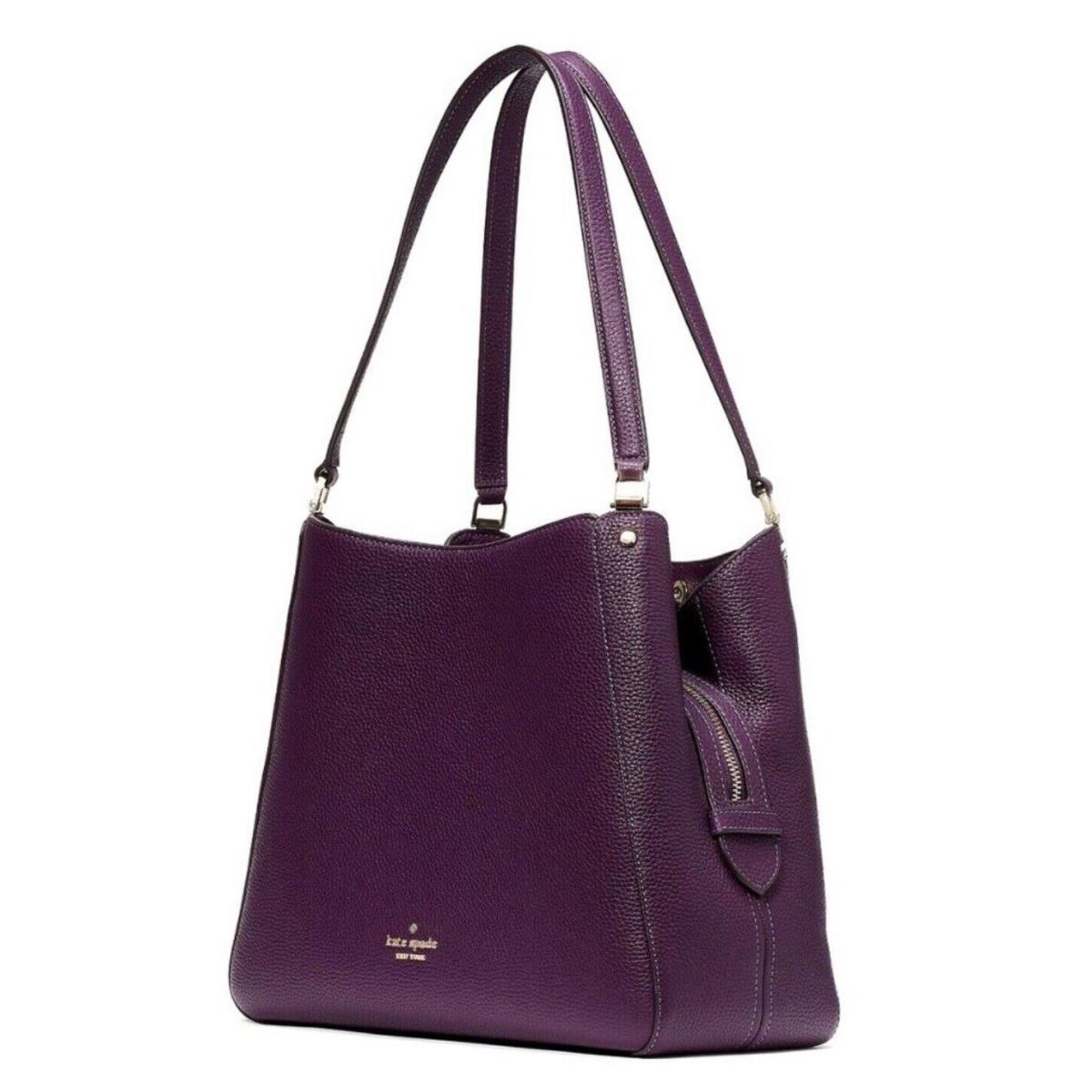 Kate Spade Leila Medium Triple Compartment Shoulder Bag IN Ripe Plum