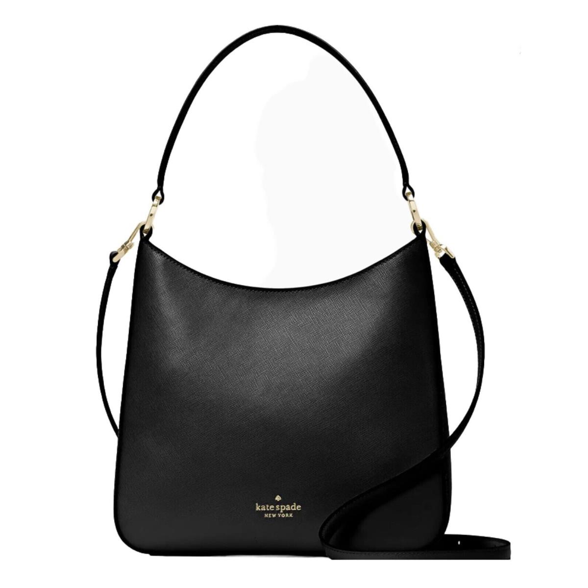 Kate Spade Perry Saffiano Leather Shoulder Crossbody Bag In Black K8695
