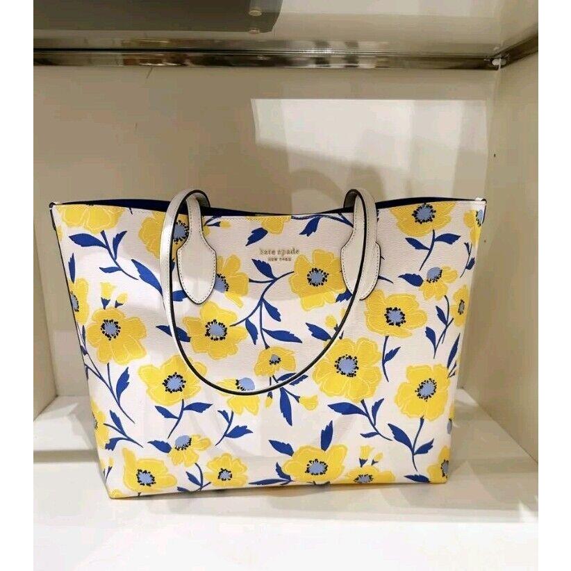 Kate Spade KF804 Bleecker Sunshine Floral Large Tote W/pouch