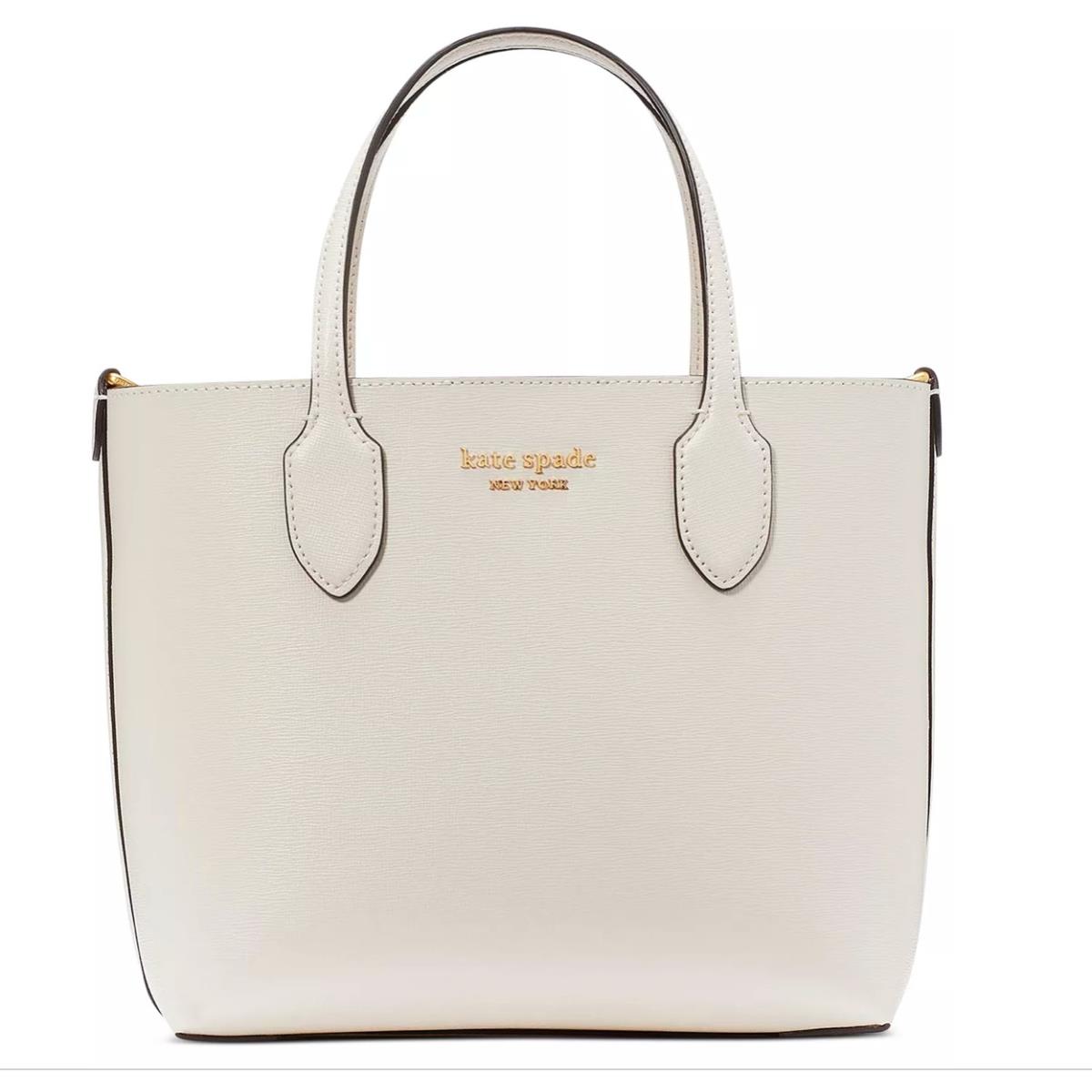 Kate Spade Bleecker Saffiano Leather Small Crossbody Tote Cream