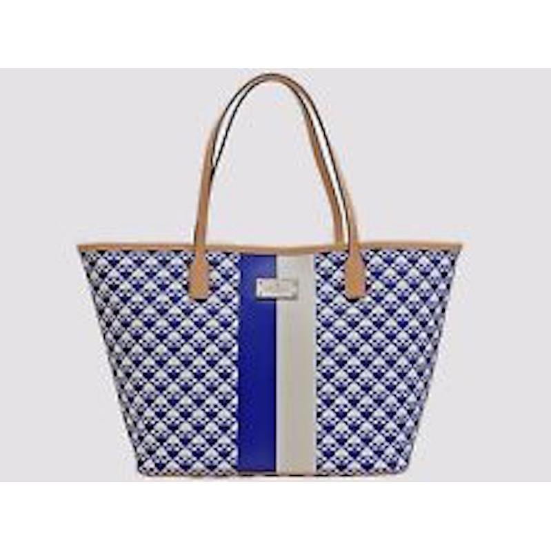 Kate Spade Hyacinth Blue Penn Place Margareta Bag Tote Blue Ivory Leather