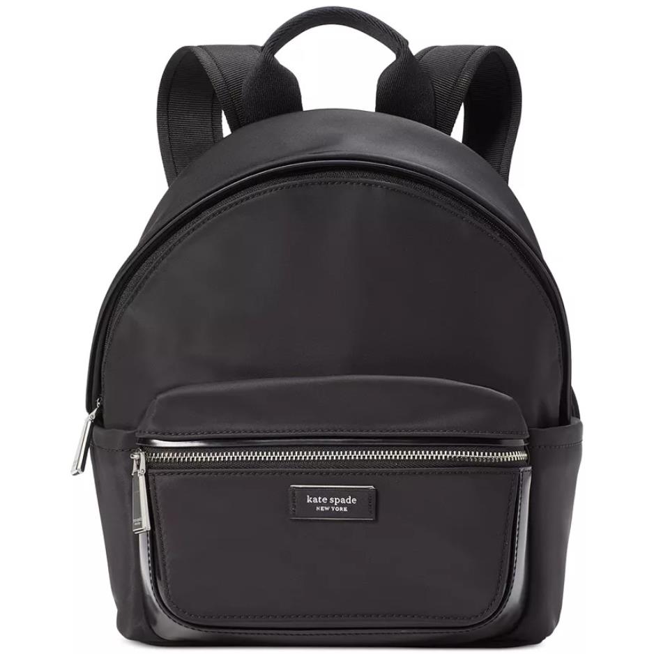 Kate Spade New York Sam Icon Nylon Small Backpack Bags Black Silver