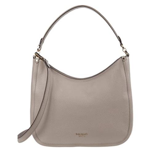 Kate Spade NY Roulette Large Hobo Bag Crossbody Warm Taupe Pebble Leather Zip