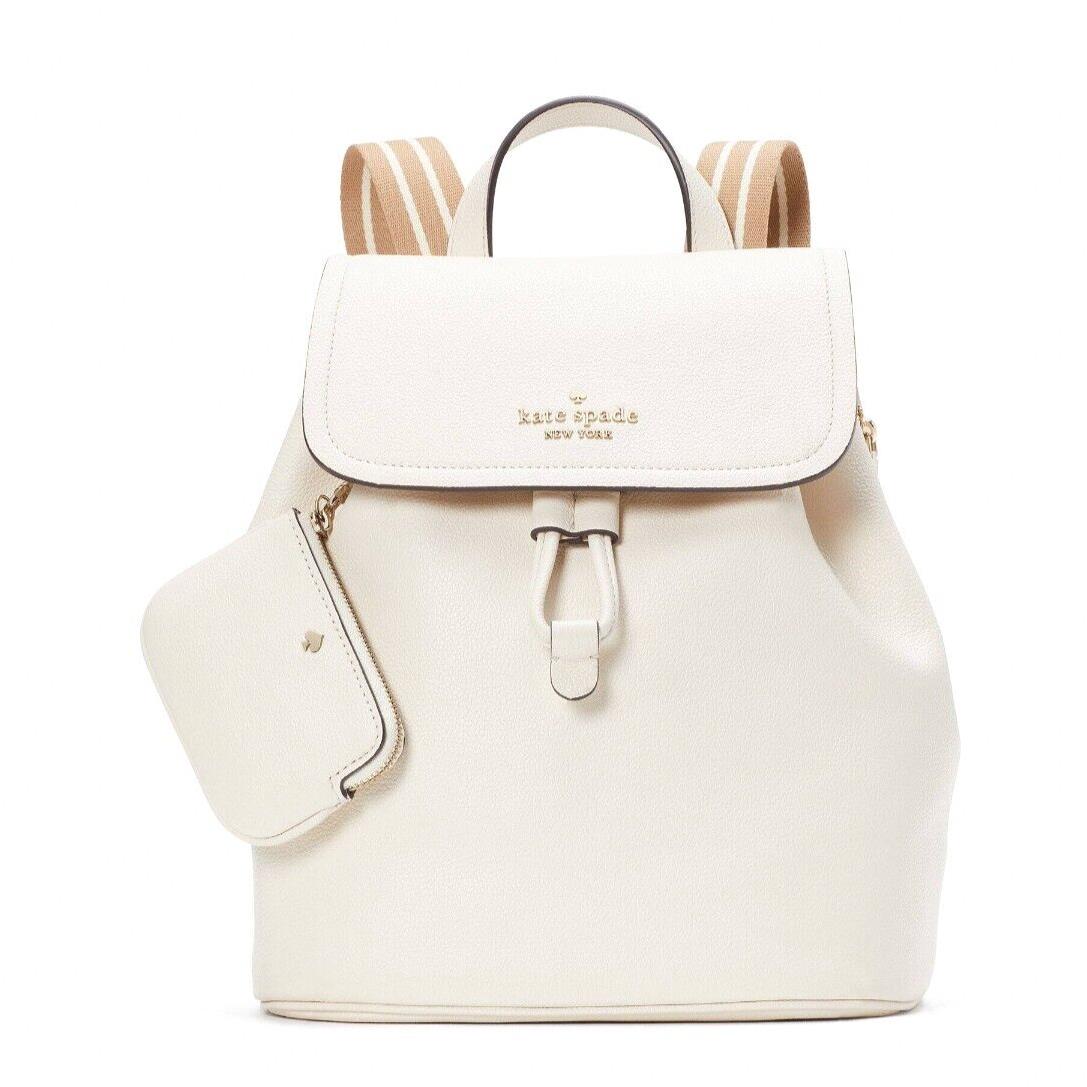 New Kate Spade Rosie Medium Flap Backpack Parchment Multi with Dust Bag