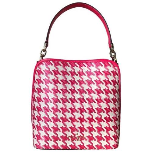 Kate Spade Darcy Red Houndstooth Bucket Bag