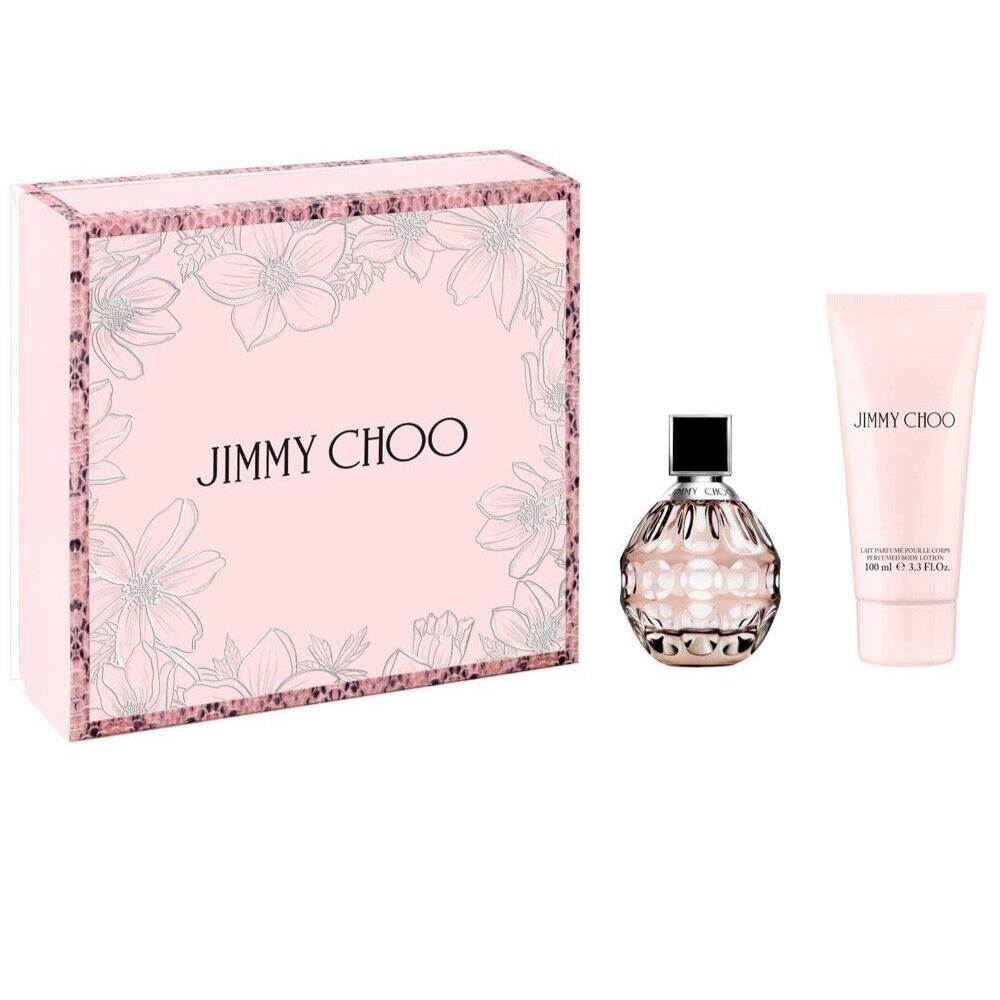 Jimmy Choo Women 2 Oz Eau De Parfum Spray 3.3 oz Body Lotion 2 Pc Set