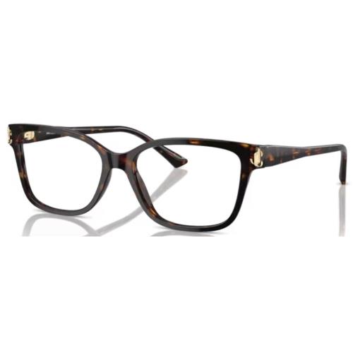 Jimmy Choo JC3012 5002 Eyeglasses Women`s Havana Full Rim Pillow Shape 53mm