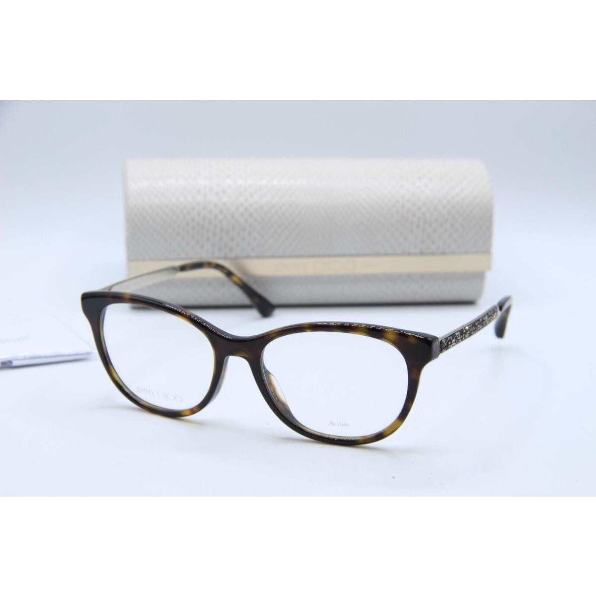 Jimmy Choo JC 202 086 Havana Silver Frames Eyeglasses 52-17