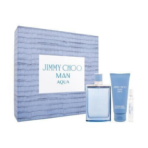 Jimmy Choo Man Aqua Edt Set For Men 3.3oz 3pc Gift Box