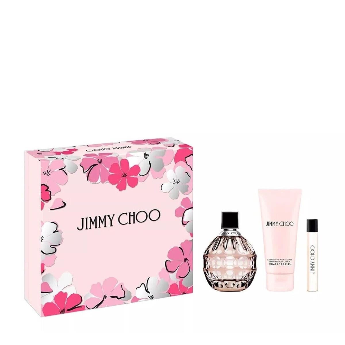 Jimmy Choo 3 PC Gift Set For Women - 3.4OZ Edp + 3.4OZ Body Lotion + 0.25OZ Edp