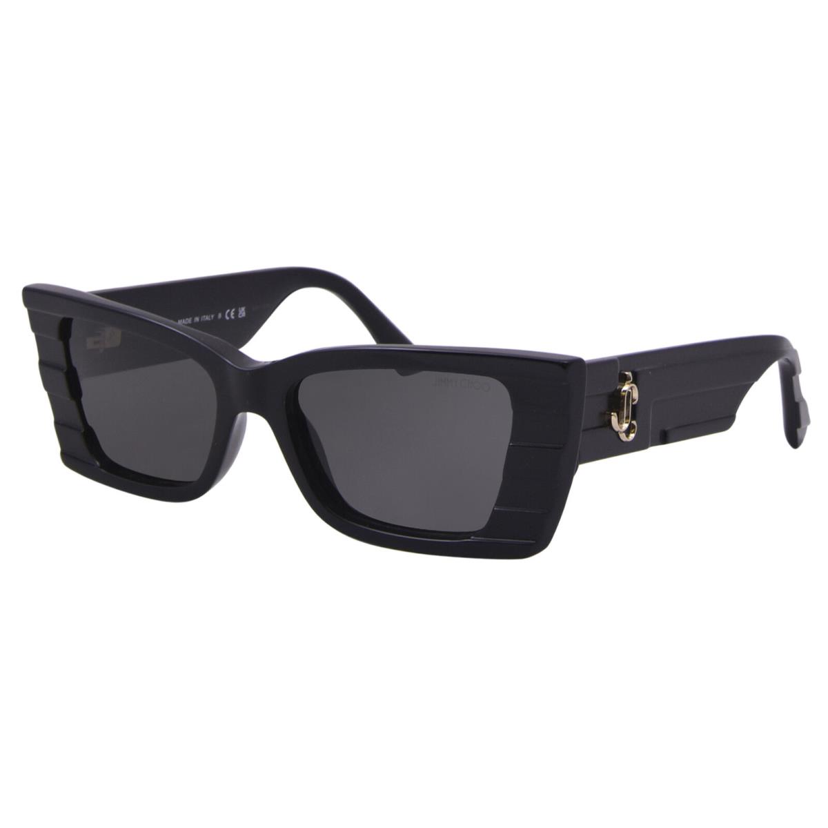 Jimmy Choo JC5009 500087 Sunglasses Women`s Shiny/matte Black/dark Grey 53mm